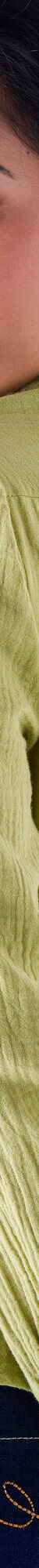 Chemisier boutonné macramé, gaze de coton (vert mousse) Chemisier boutonné macramé, gaze de coton (vert mousse)